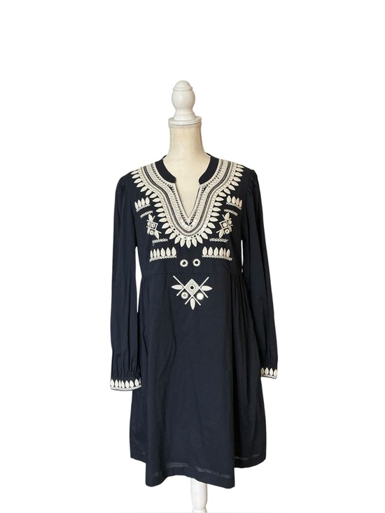 Tory Burch Dresses & Skirts - Tory Burch Keegan Embroidered Cotton Dress Navy Boho Size 10